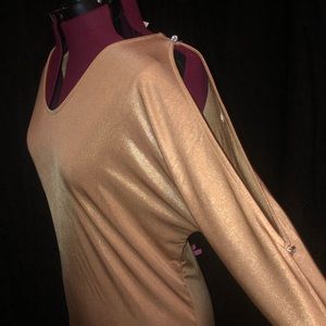 Silver open shoulder top